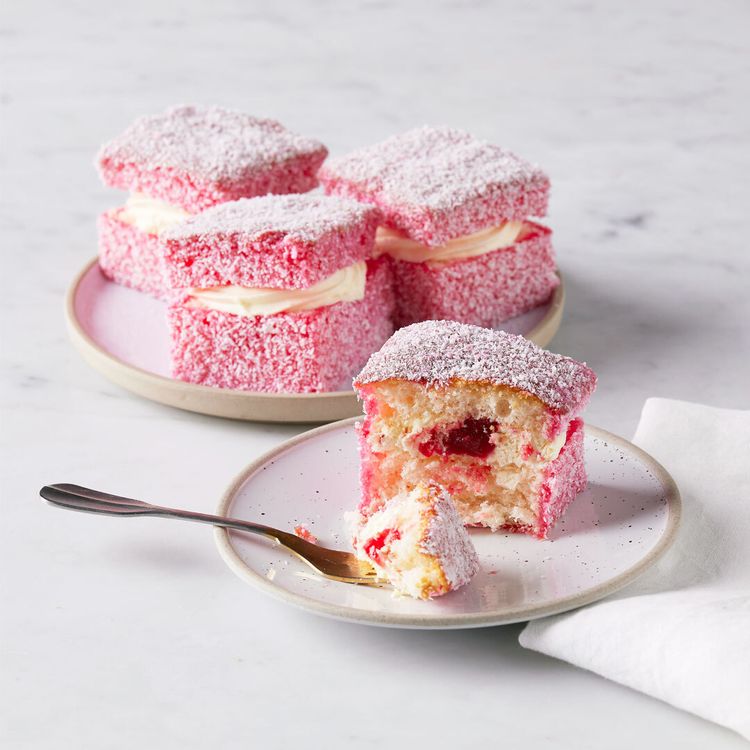 Raspberry Cream Lamington - Pack of Six