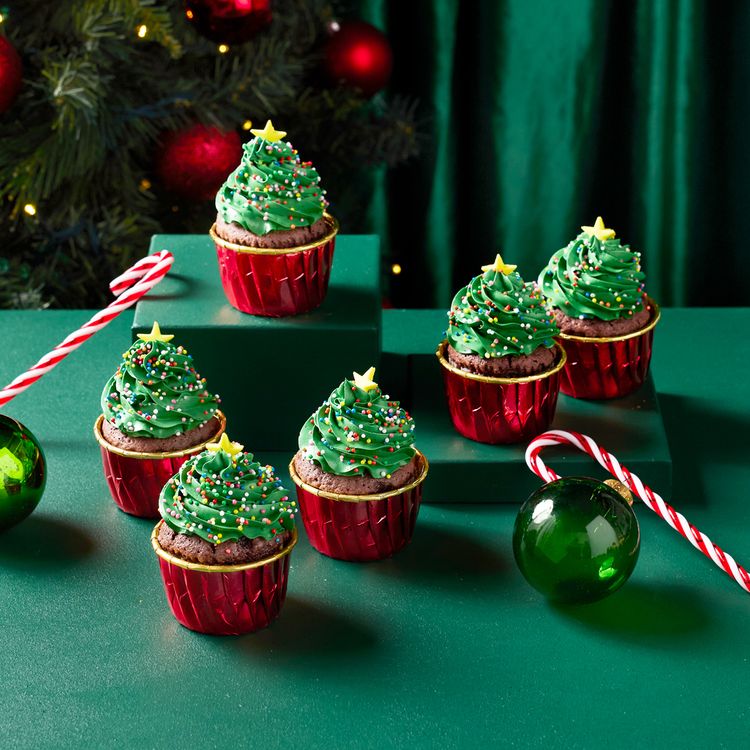 Christmas Tree Cupcake Chocolate - Pack of Six