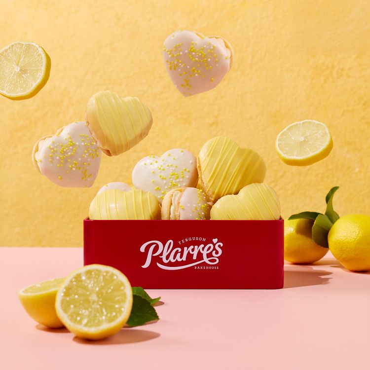 Lemon Love Heart YoYo Biscuits in Gift Tin