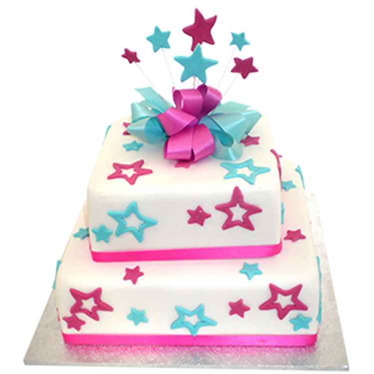 Funky Stars Cake - Two Tier 