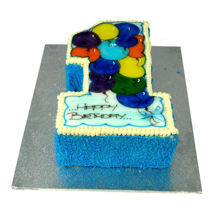 Balloons Birthday Number Cake