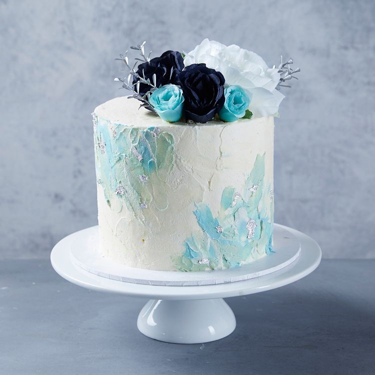Blue & White Palette Celebration Cake