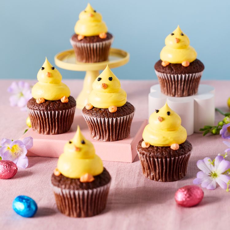 Easter Chick Chocolate Cupcakes - Pack of Six