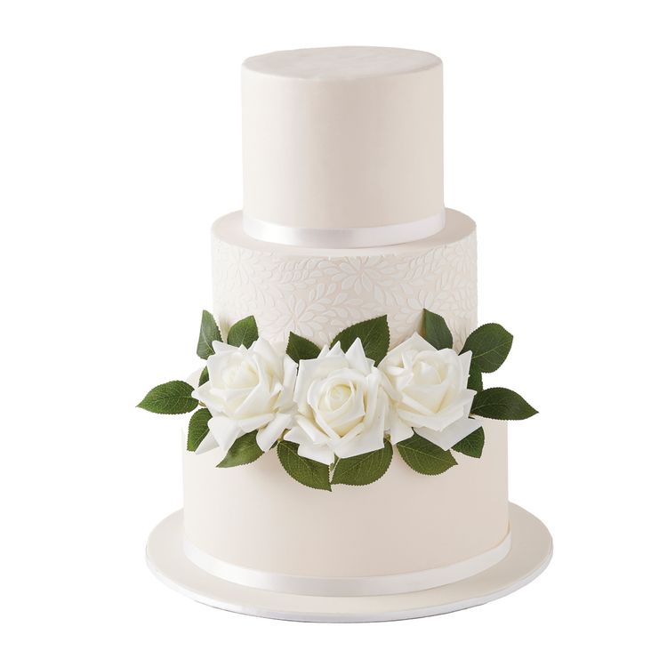Lavish Ivory Wedding Cake