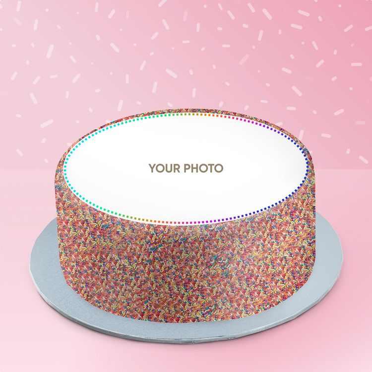 Round Sprinkle Photo Cake