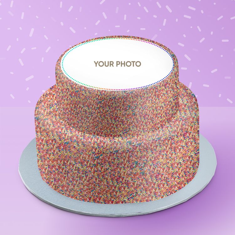 Round Two Tier Sprinkle Photo Cake