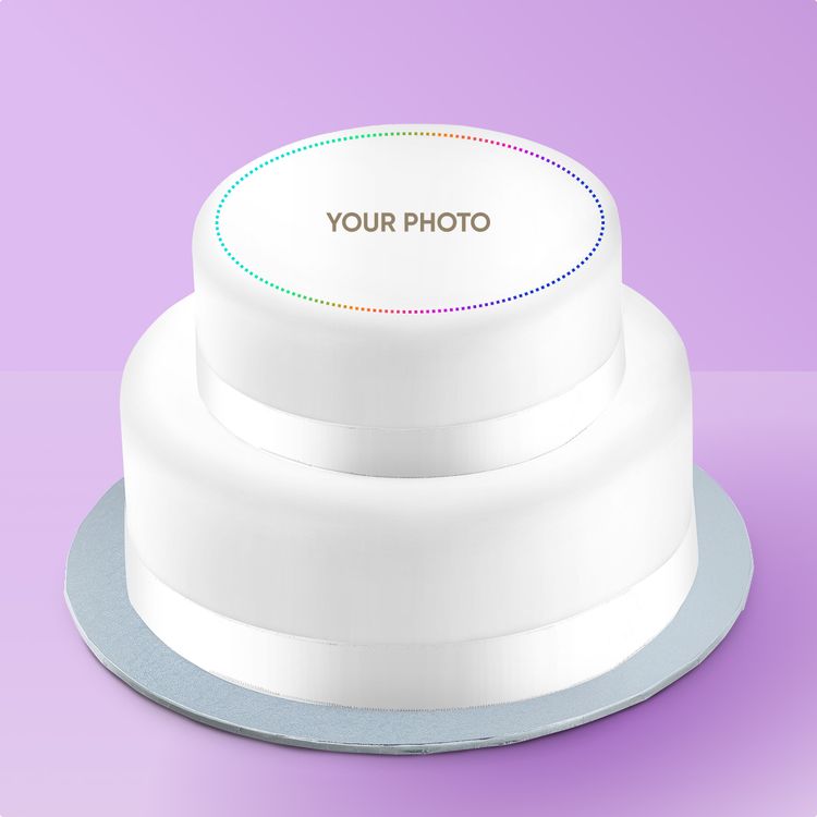 Round Two Tier Photo Cake