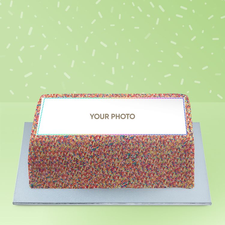 Rectangle Sprinkle Photo Cake