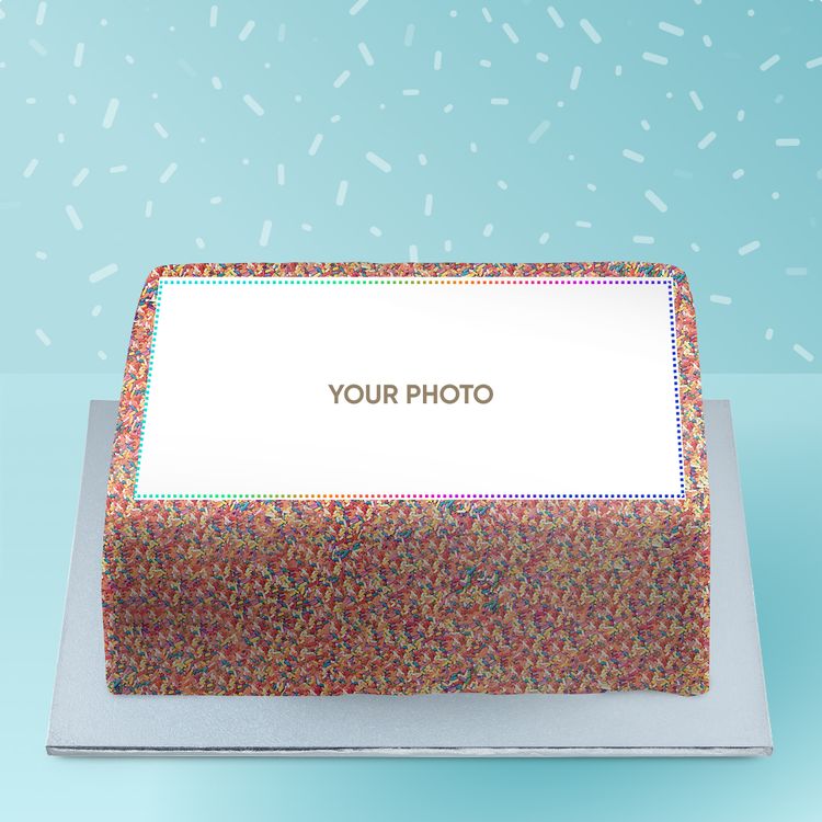 Square Sprinkle Photo Cake