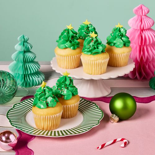 Christmas Tree Cupcake Vanilla - Pack of Six