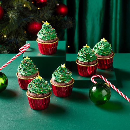 Christmas Tree Cupcake Chocolate - Pack of Six