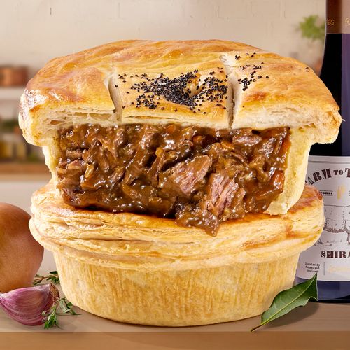 Slow Cooked Beef Cheek & Shiraz Pie