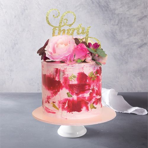 Fuschia & Gold Buttercream Celebration Cake