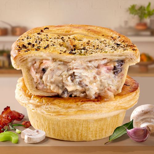 Chicken, Bacon & Mushroom Pie