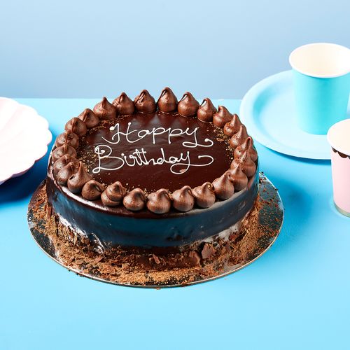 Chocolate Ganache Cake - Happy Birthday