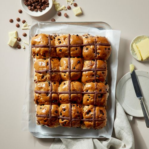 Choc Chip Hot Cross Bun - Pack of Twelve