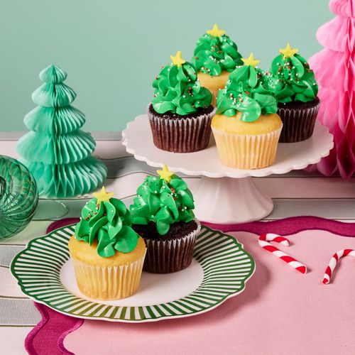 Mixed Christmas Cupcakes - Pack of Six 