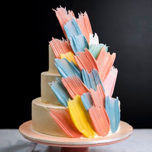 Pastel Brushstroke Cake