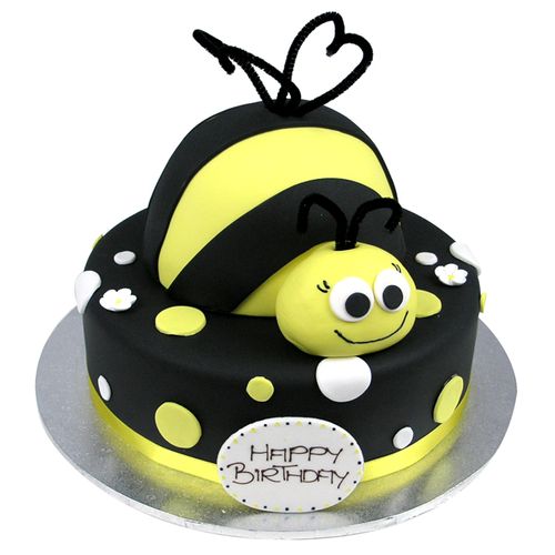 A Bumblebee Dot Birthday Cake